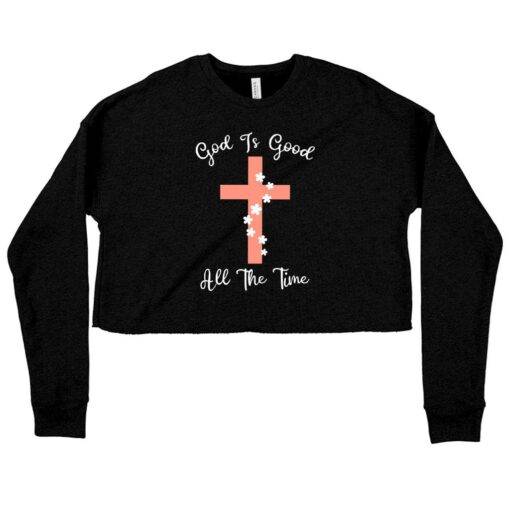 Women's Cropped Fleece God Is Good Sweatshirt - Image 3