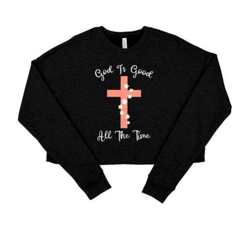 Women's Cropped Fleece God Is Good Sweatshirt - Image 4