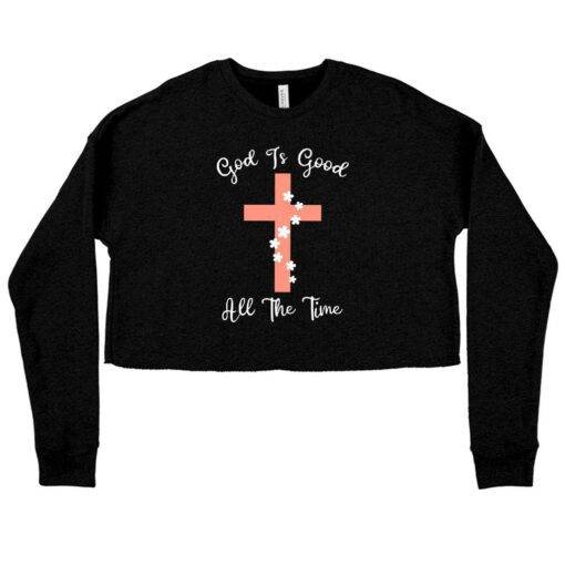 Women's Cropped Fleece God Is Good Sweatshirt - Image 2
