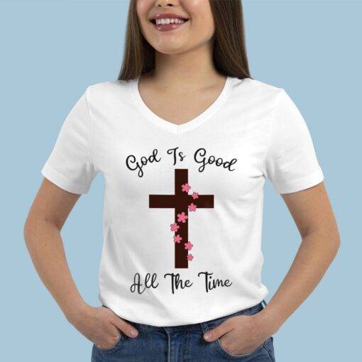 V-Neck God Is Good T-Shirt - Image 6