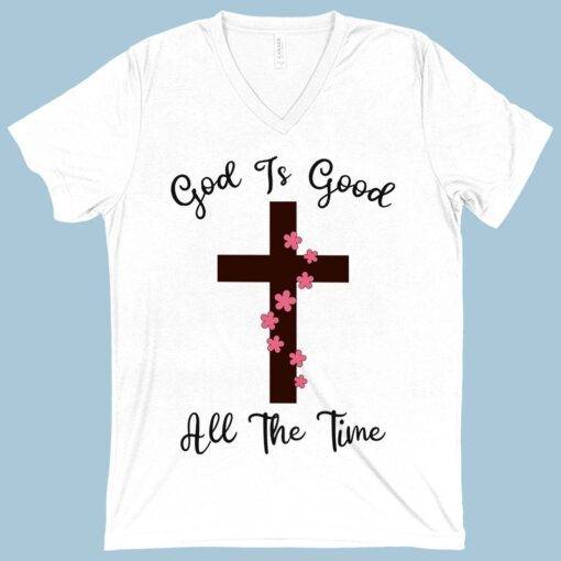 V-Neck God Is Good T-Shirt - Image 3