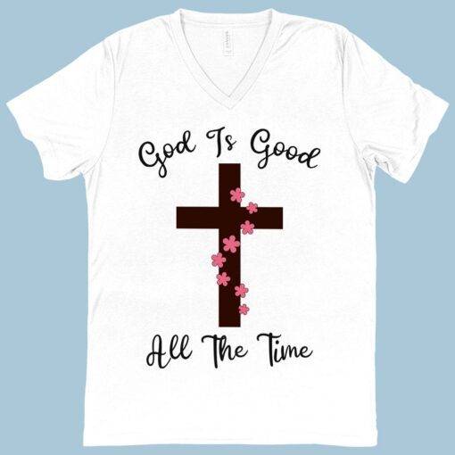 V-Neck God Is Good T-Shirt - Image 2