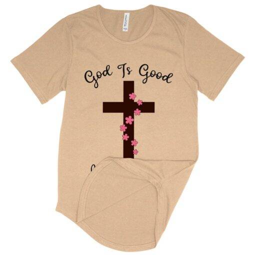 Men's God Is Good T-Shirt with Curved Hem 4