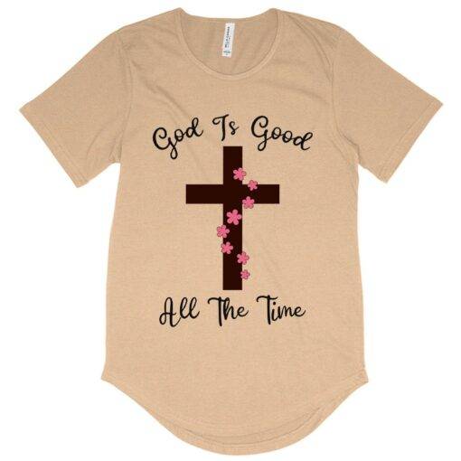 Men's God Is Good T-Shirt with Curved Hem 3