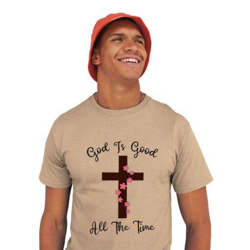 Men's God Is Good T-Shirt with Curved Hem 6