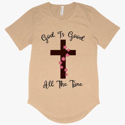 Men's God Is Good T-Shirt with Curved Hem 1