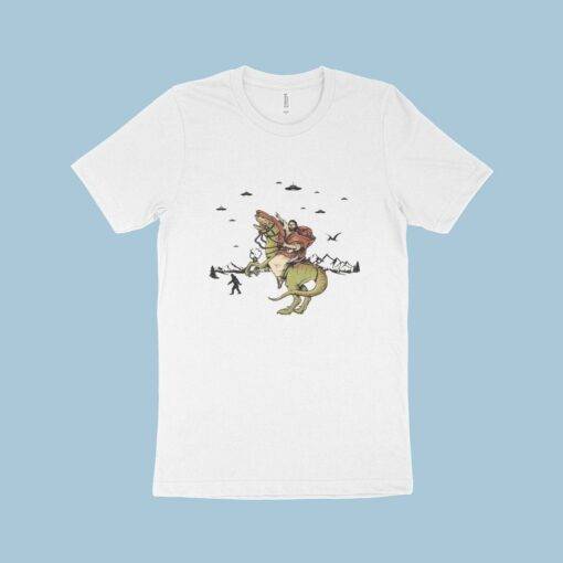 Jesus Riding Dinosaur T-Shirt Made in USA - Image 2