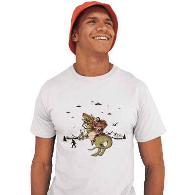 Jesus Riding Dinosaur T-Shirt1 Jesus Riding Dinosaur T-Shirt Made in USA 1