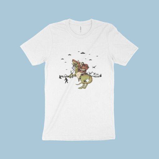 Jesus Riding Dinosaur T-Shirt Made in USA 3