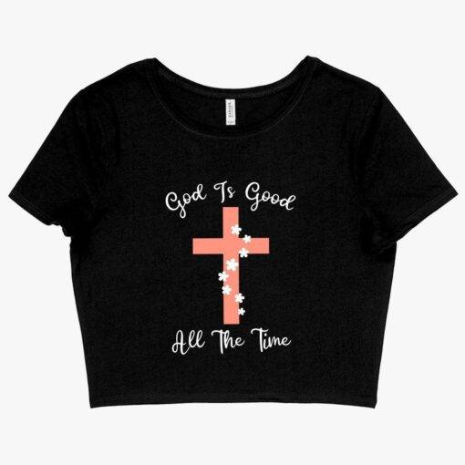 Women's Cropped God Is Good T-Shirt - Christian Message T-Shirts 1