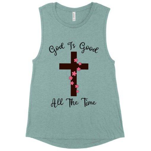 Women's Muscle God Is Good Tank - Image 2