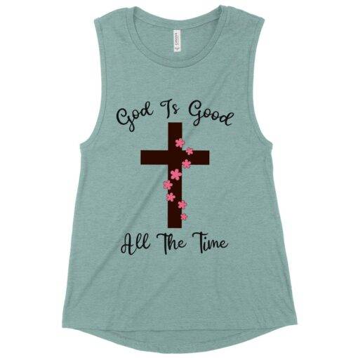 Women's Muscle God Is Good Tank - Image 3