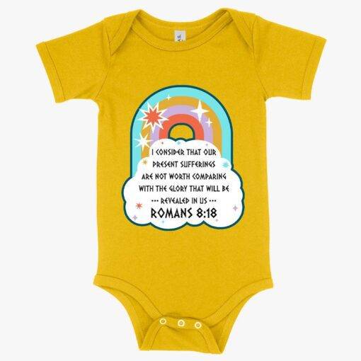 Baby Jersey Our Present Sufferings Onesie Design 1