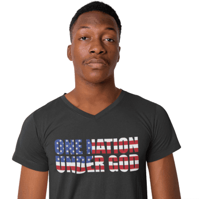 V-Neck Patriotic Christian T-Shirt 7