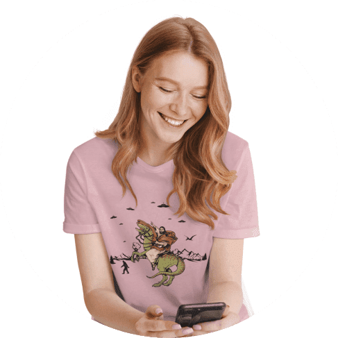 Jesus Riding Dinosaur Women's Relaxed T-Shirt 7