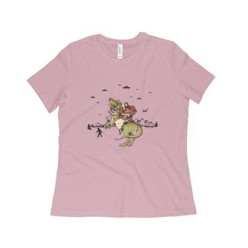 Jesus Riding Dinosaur Women's Relaxed T-Shirt - Image 3