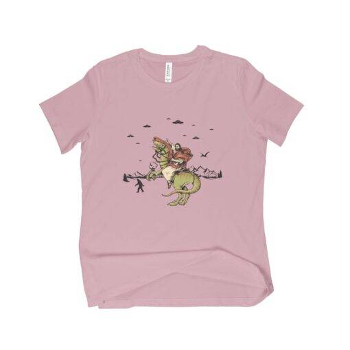 Jesus Riding Dinosaur Women's Relaxed T-Shirt 4