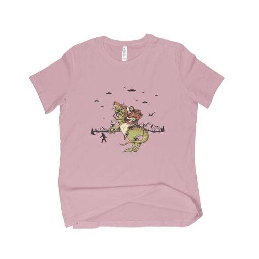 Jesus Riding Dinosaur Women's Relaxed T-Shirt - Image 4
