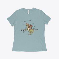 Jesus Riding Dinosaur Women's Relaxed Heather T-Shirt