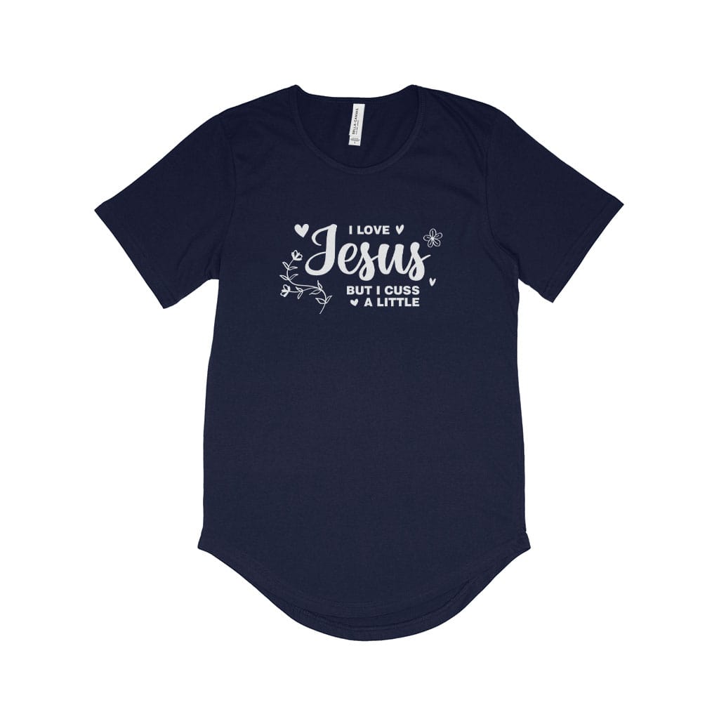I Love Jesus Men's Jersey T-Shirt with Curved Hem 6