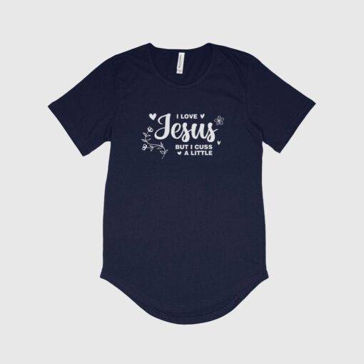I Love Jesus Men's Jersey T-Shirt with Curved Hem 2