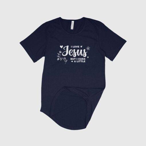 I Love Jesus Men's Jersey T-Shirt with Curved Hem 4