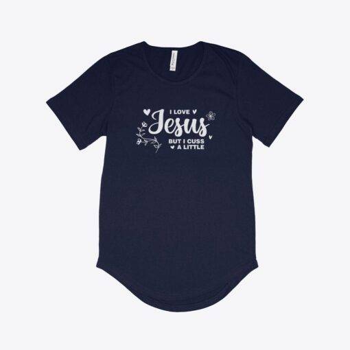 I Love Jesus Men's Jersey T-Shirt with Curved Hem 1