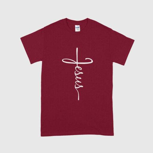Jesus Cross Men's Heavy Cotton T-Shirt - Image 2