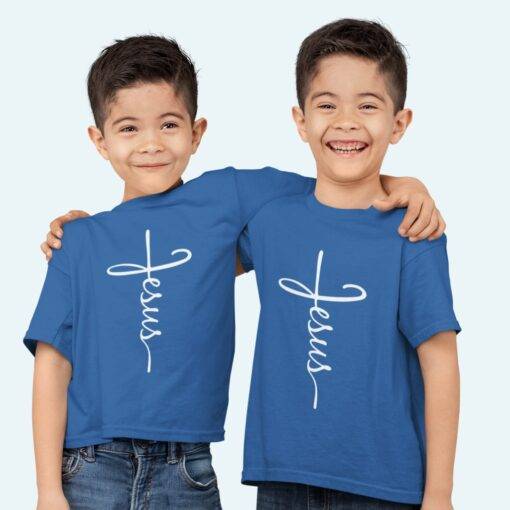 Jesus Cross Kids' Jersey T-Shirt - Image 6