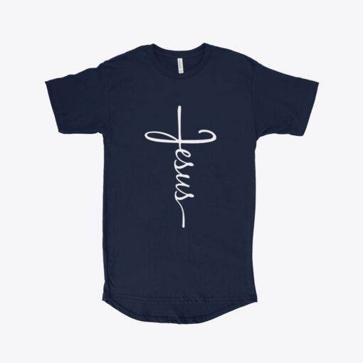 Jesus Cross Men's Long Body Urban T-Shirt 1