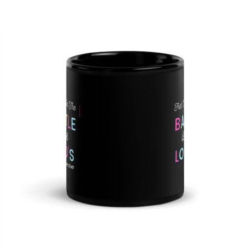 The Battle is the Lord's Black Glossy Mug 3