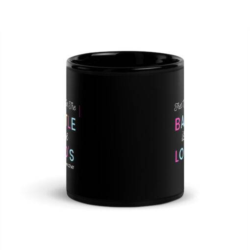 The Battle is the Lord's Black Glossy Mug - Image 3