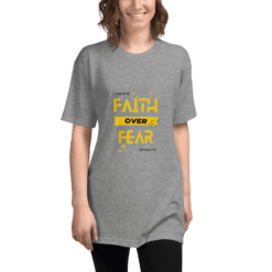 Ladies Tri-Blend Faith Over Fear Track Shirt