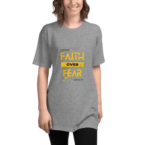 Ladies Tri-Blend Faith Over Fear Track Shirt 1