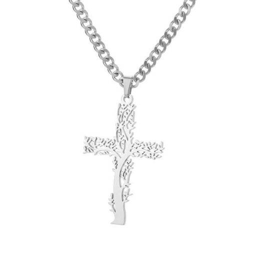 Gold-Plated Zircon Cross Pendant Necklace for Women - 2023 Trending Christmas Jewelry - Image 3